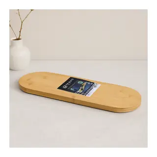 Oval Bambu Ahşap Sunum Tepsisi 15x44x1.5 cm (1 cm Ayaklı)