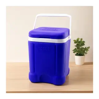 20L Mavi Kare Plastik Buzluk - Taşıma Kulplu