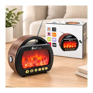 Fenerli Şömineli Bluetooth Radyo Hoparlör (AM/FM/SW, USB/Type-C, TF)