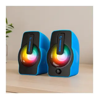 USB RGB Işıklı 1+1 6W Multimedya Hoparlör Seti