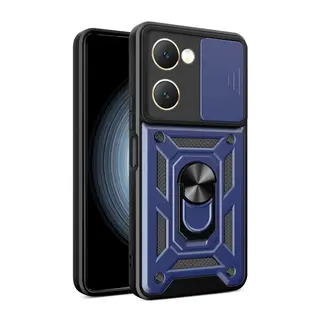 Vivo Y18 Kılıf Pars Lens Yüzüklü Silikon - Lacivert