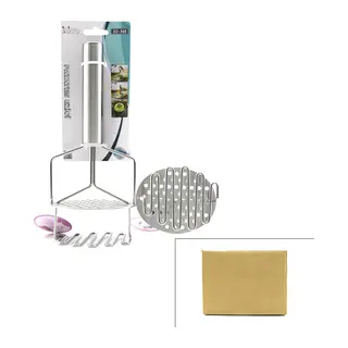 Yay Şekil - Zigzag Metal Saplı Metal Patates Ezici