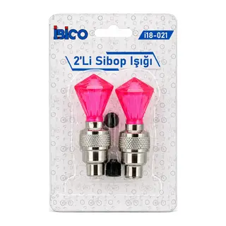 2PCS Pembe Elmas Kesim Prizma Model Sibop Işık Pilli Bisiklet - Motor - Araç Hareket Sensörlü İ18-021