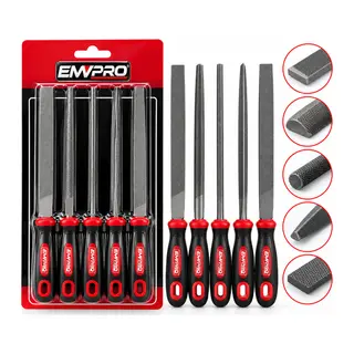5PCS Çelik Eğe Seti Balık Sırtı - Üçgen - Kare - Yuvarlak - Düz Geniş EĞE=20CM+PLS.SAP=10CM= 30CM