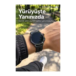 Müzik Kontrolü Özellikli Yuvarlak Ekranlı Şarjlı Akıllı Saat