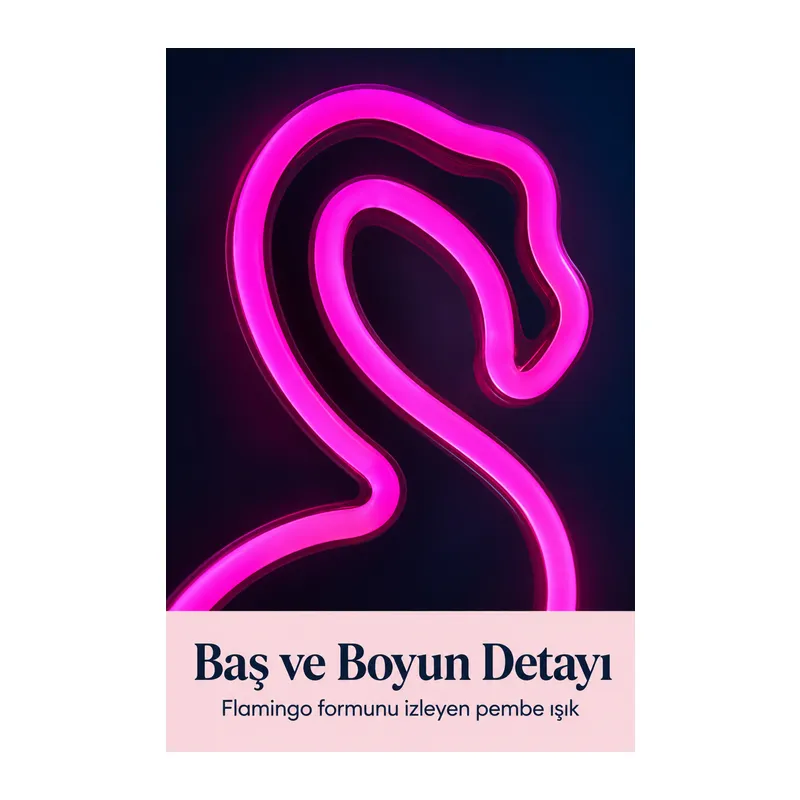 Flamingo LED Lamba USB Kablolu Beyaz Gövdeli