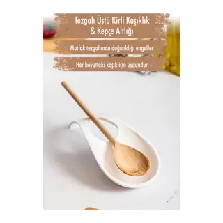 Akrilik Beyaz Tezgah Üstü Kirli Kaşıklık & Kepçe Altlığı
