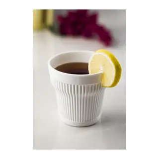 Akrilik Beyaz 6'lı Kısa Bardak & Su Meşrubat Kahve Yanı Bardağı 300 ml (Cam Değildir)
