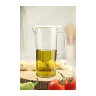 Akrilik Ölçekli Şeffaf 1 LT Yağlık & Yağdanlık & Ölçü Kabı (Cam Değildir)