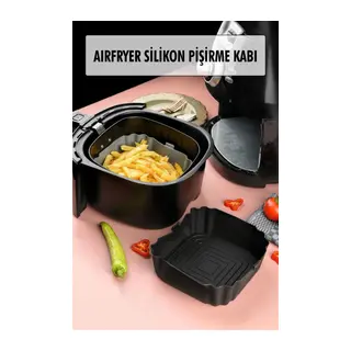 Bütün Airfryer'lere Uyumlu Siyah Silikon Pişirme Kabı