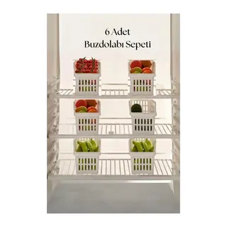 6’lı Buzdolabı Organizeri Düzenleyici Çok Amaçlı Dolap Düzenleyici Beyaz 12x30x14 cm-DNY0008-6