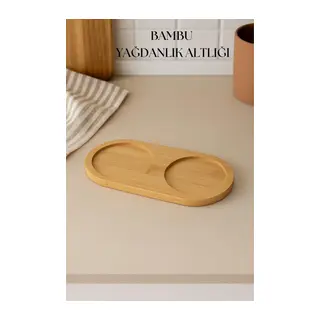 Bambu Yağdanlık Altlığı Çift Yuvalı 9x19 Cm