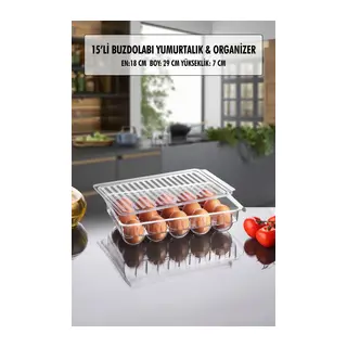 15 Li Buzdolabı Kapaklı Yumurtalık & Buzdolabı Organizeri