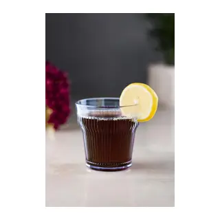 Akrilik Lacivert Tekli Kısa Bardak & Su Meşrubat Kahve Yanı Bardağı 300 ml (Cam Değildir)