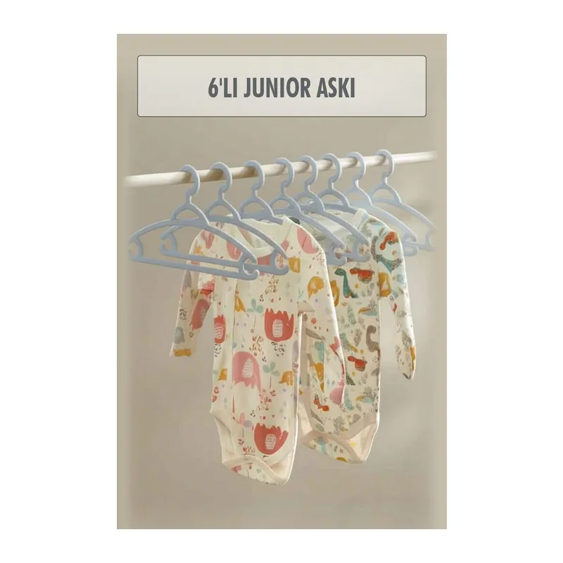 6’lı Bebek Askısı & Bebek Gardırop Askısı Gri Set