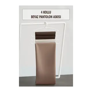 Beyaz Pantolon Askısı & Dolap Düzenleyici Askı