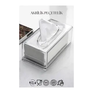 Şeffaf Akrilik Peçetelik 12,5x22 cm