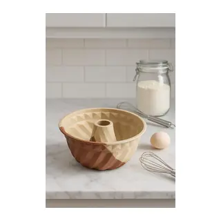 Silikon Kek Kalıbı Büyük Krem Renk Yuvarlak 24 cm
