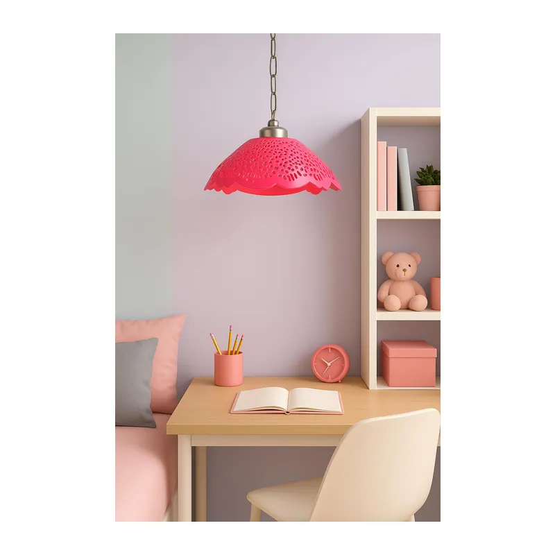 Fuşya Akrilik Avize Soft Pembe Modern Aydınlatma 35x35x12 cm