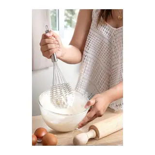 Lüks Örgülü Paslanmaz Çelik Çırpıcı & Profesyonel Hamur Ve Sos Karıştırıcı (32 cm)