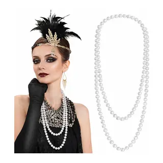 1920 Gatsby İnci Kolye – Vintage Uzun Beyaz İnci Kolye