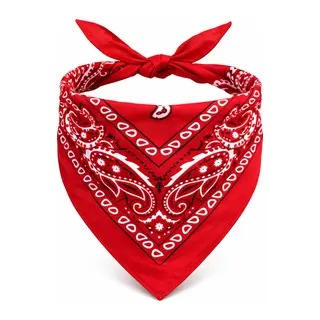 Kırmızı Kovboy Fuları Çocuk Bandana Western Desenli Boyun Fuları