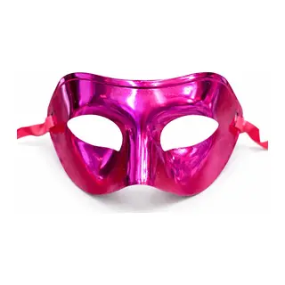 Metalize Parlak Parti Maskesi Pembe Renk 16x7 cm