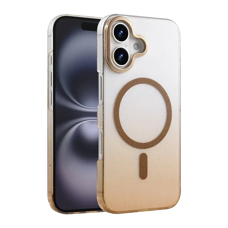 Apple iPhone 16 Plus Glossy Magsafe Kapak - Çöl Titanyum