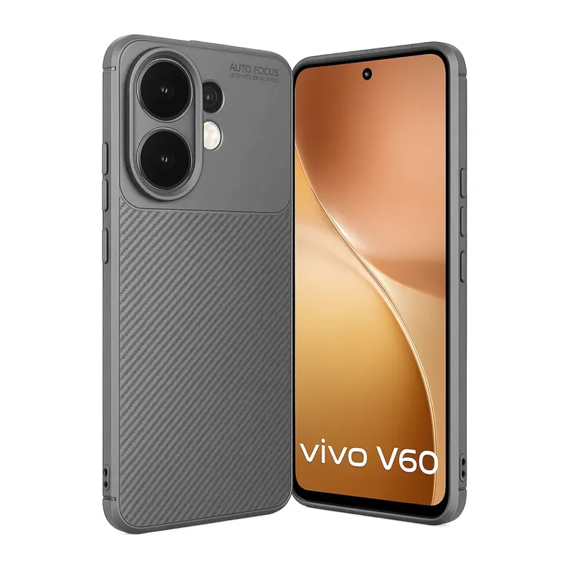 Vivo V60 5G Auto Focus Karbon Kapak - Gri