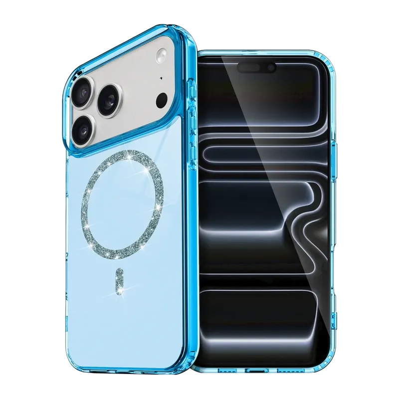 Apple iPhone 17 Pro Live Diamond Magsafe Kapak - Mavi