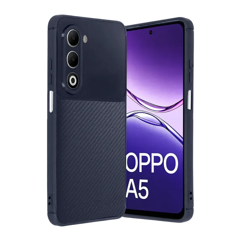 Oppo A5 4G Auto Focus Karbon Kapak - Lacivert