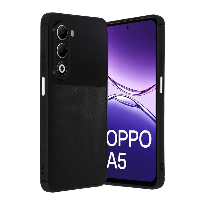 Oppo A5 4G Auto Focus Karbon Kapak - Siyah