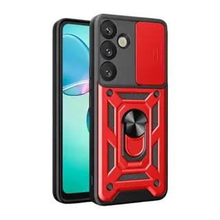 Samsung Galaxy S26 Plus Pars Lens Yüzüklü Silikon - Kırmızı
