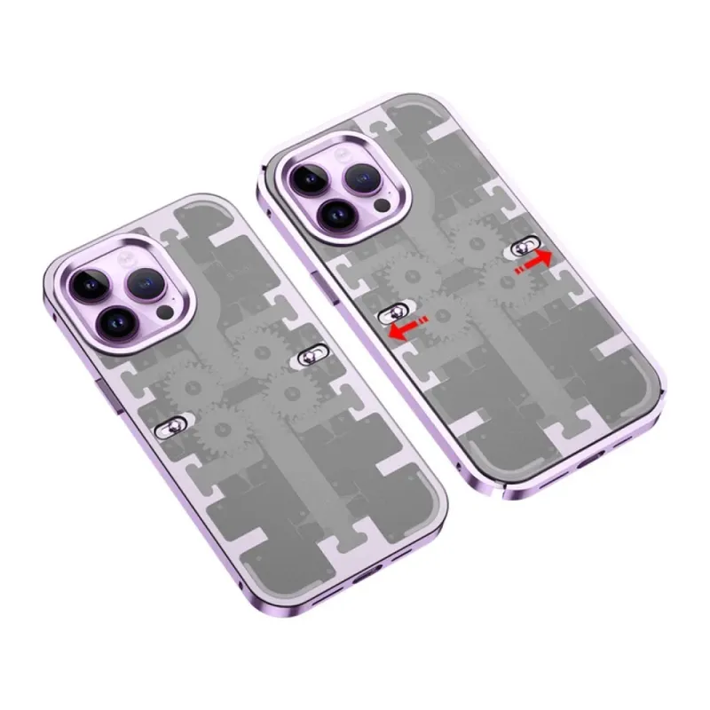 Apple iPhone 14 Pro Kılıf Mekanik Bumper Kapak - Derin Mor