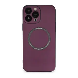 Apple iPhone 14 Pro Kılıf Jack Magneticsafe Lens Silikon - Mürdüm
