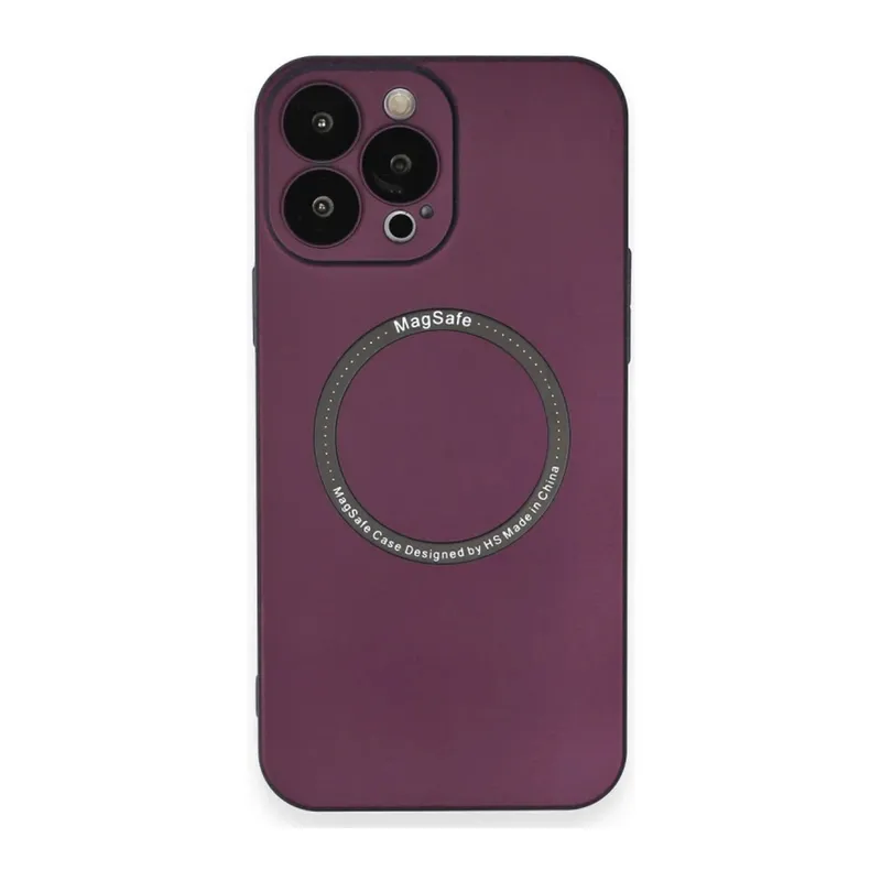 Apple iPhone 14 Pro Kılıf Jack Magneticsafe Lens Silikon - Mürdüm