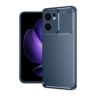 Oppo Reno 13F Kılıf Auto Focus Karbon Kapak - Lacivert