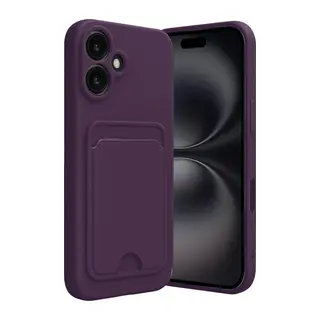 Apple iPhone 16 Kılıf Kelvin Kartvizitli Silikon - Derin Mor