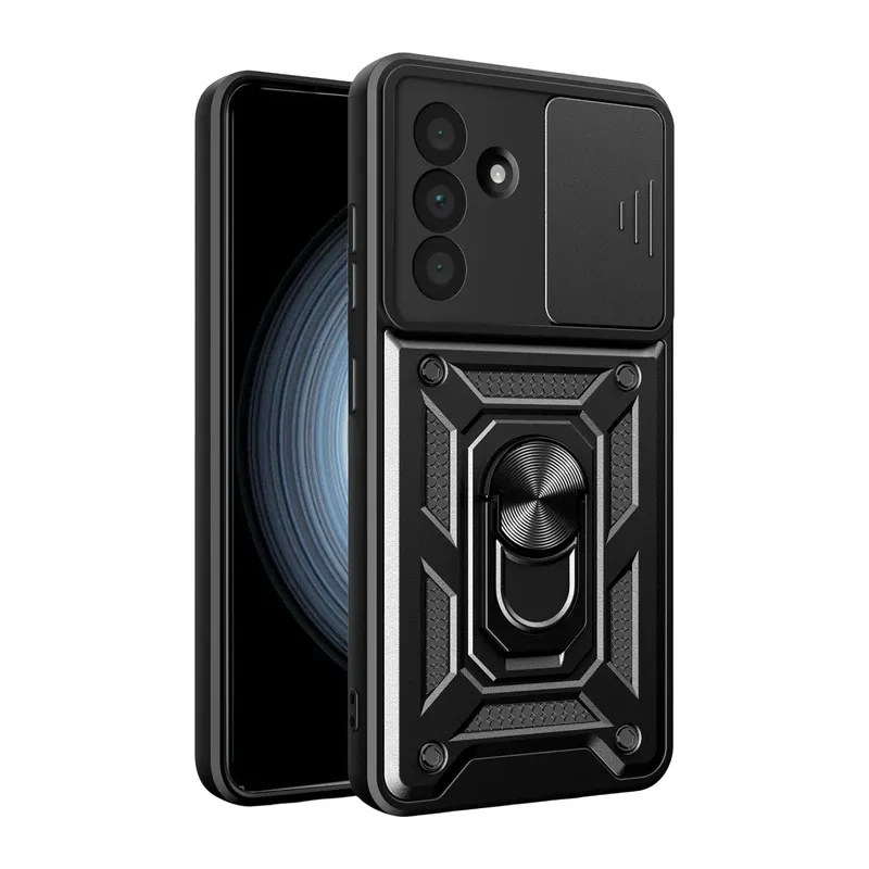 Samsung Galaxy A37 5G Pars Lens Yüzüklü Silikon - Siyah