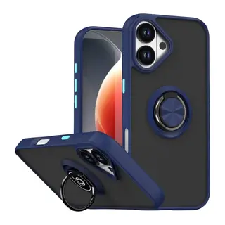 Apple iPhone 17 Montreal Yüzüklü Silikon Kapak - Lacivert