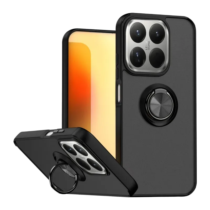 Xiaomi Mi 15T Montreal Yüzüklü Silikon Kapak - Siyah