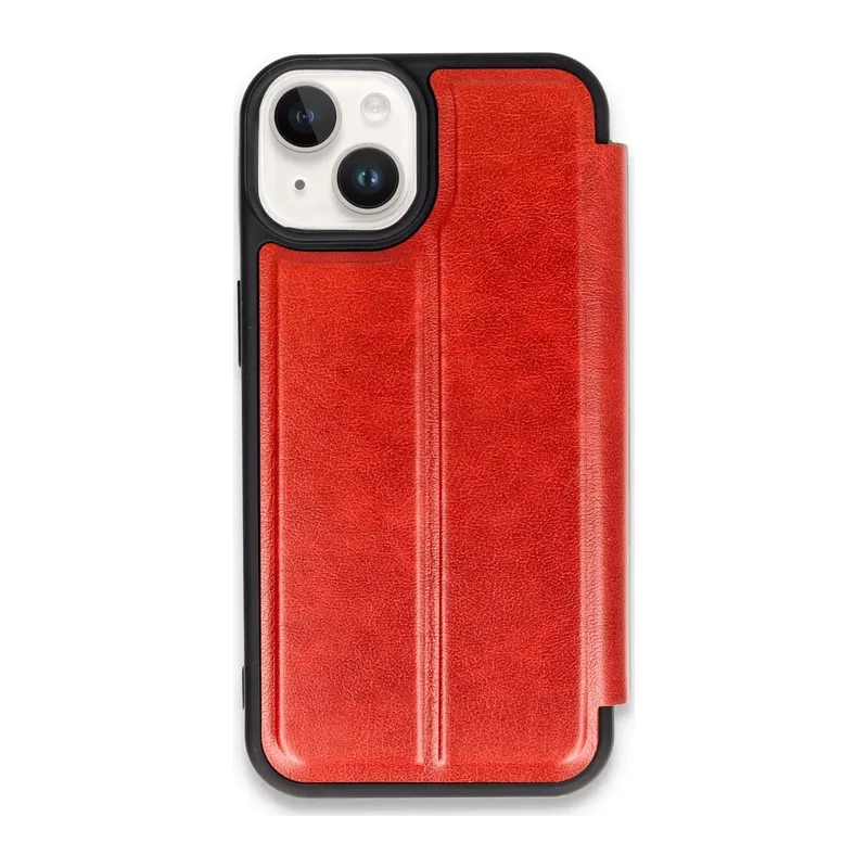 Apple iPhone 14 Kılıf Flip Cover - Kırmızı
