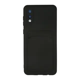 Samsung Galaxy A02 Kılıf Kelvin Kartvizitli Silikon - Siyah