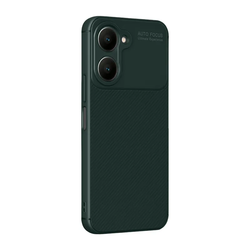 Vivo Y18 Kılıf Auto Focus Karbon Kapak - Koyu Yeşil