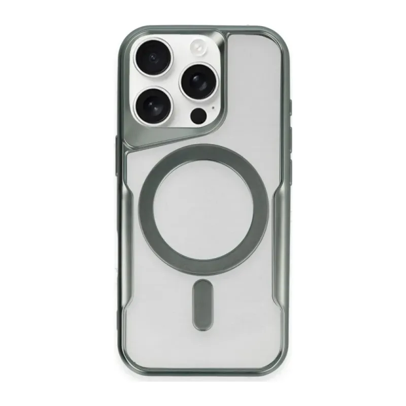 Apple iPhone 12 Kılıf Boyi Magsafe Silikon Kapak - Yeşil