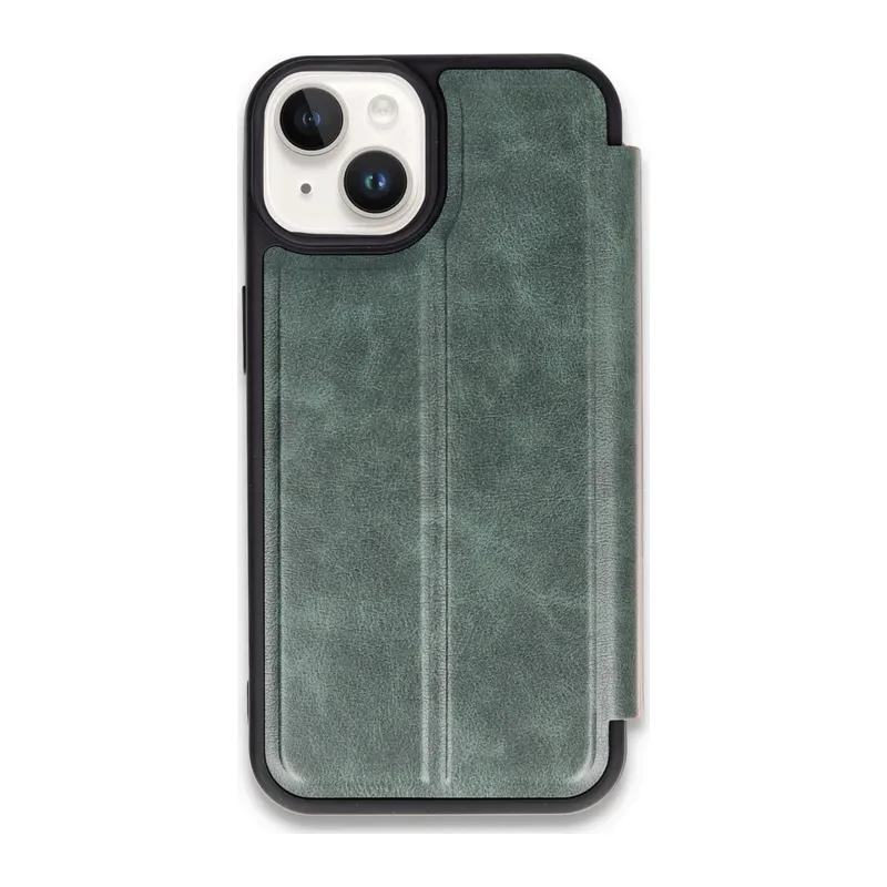 Apple iPhone 14 Kılıf Flip Cover - Koyu Yeşil