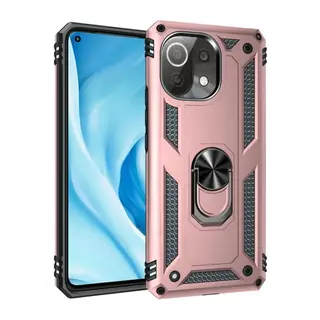 Xiaomi Mİ 11 Lite Kılıf Sofya Yüzüklü Silikon Kapak - Rose