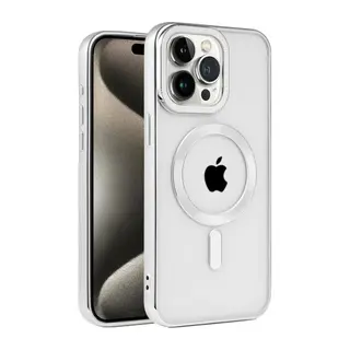 Apple iPhone 15 Pro Max Kılıf Kronos Magsafe Kapak - Gümüş
