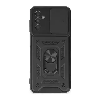 Samsung Galaxy M14 5G Kılıf Pars Lens Yüzüklü Silikon - Siyah