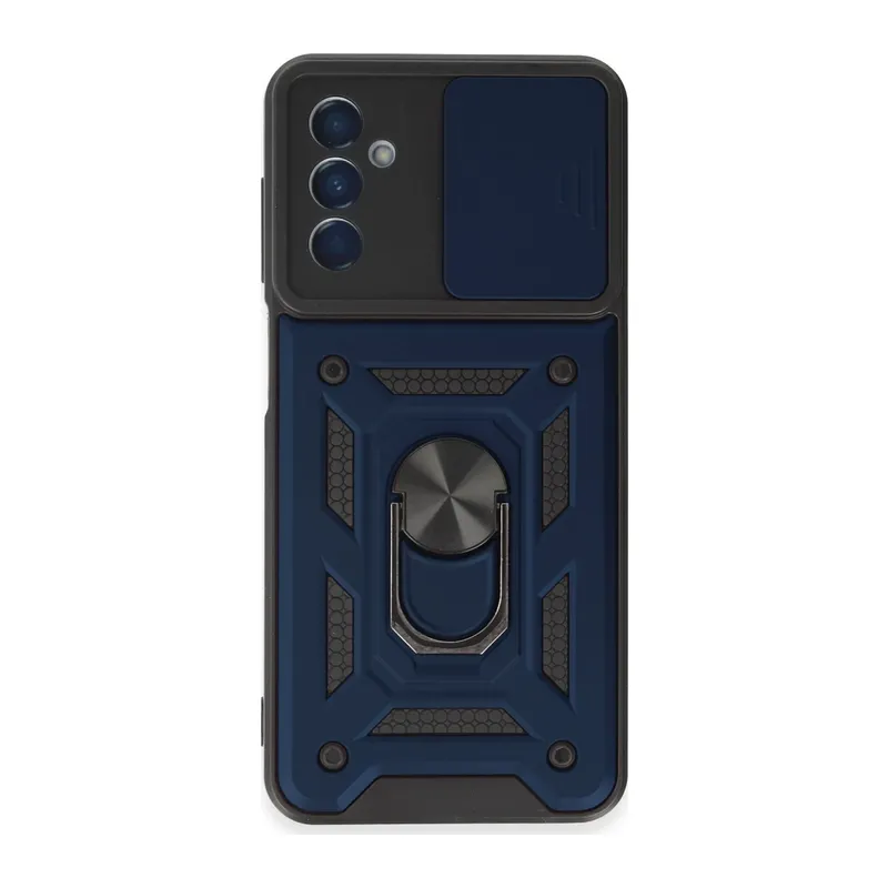 Samsung Galaxy M14 5G Kılıf Pars Lens Yüzüklü Silikon - Lacivert